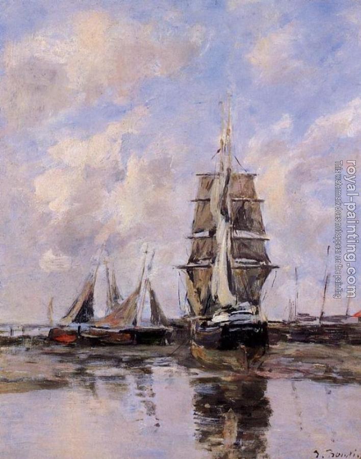 Beached Boats by Eugene Boudin | Oil Painting Reproduction