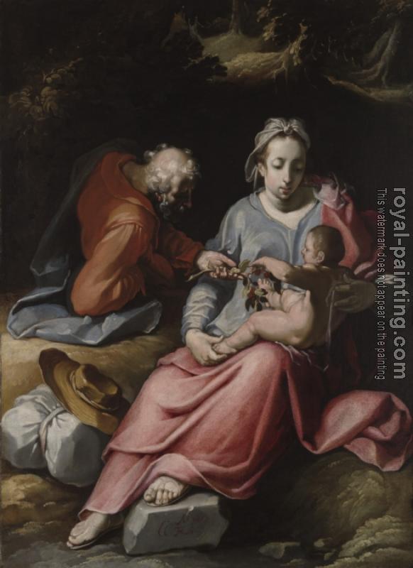 The Holy Family by Cornelis Van Haarlem | Oil Painting Reproduction