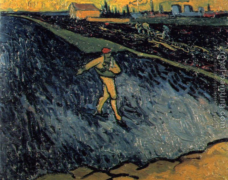 The Sower Van Gogh reproduction, hand-painted